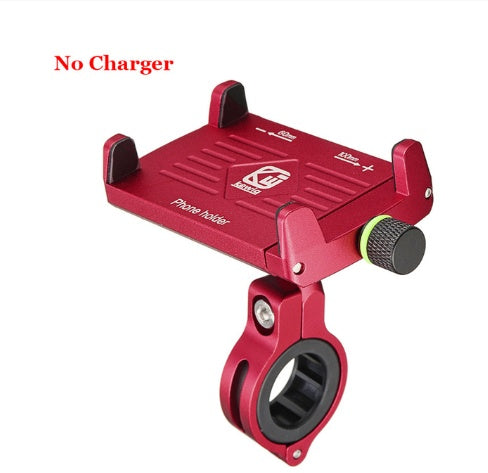 Aluminum alloy motorcycle mobile phone holder w/ charger