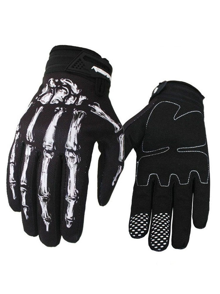 Motorcycle Sun Protection Gloves - Skull Design