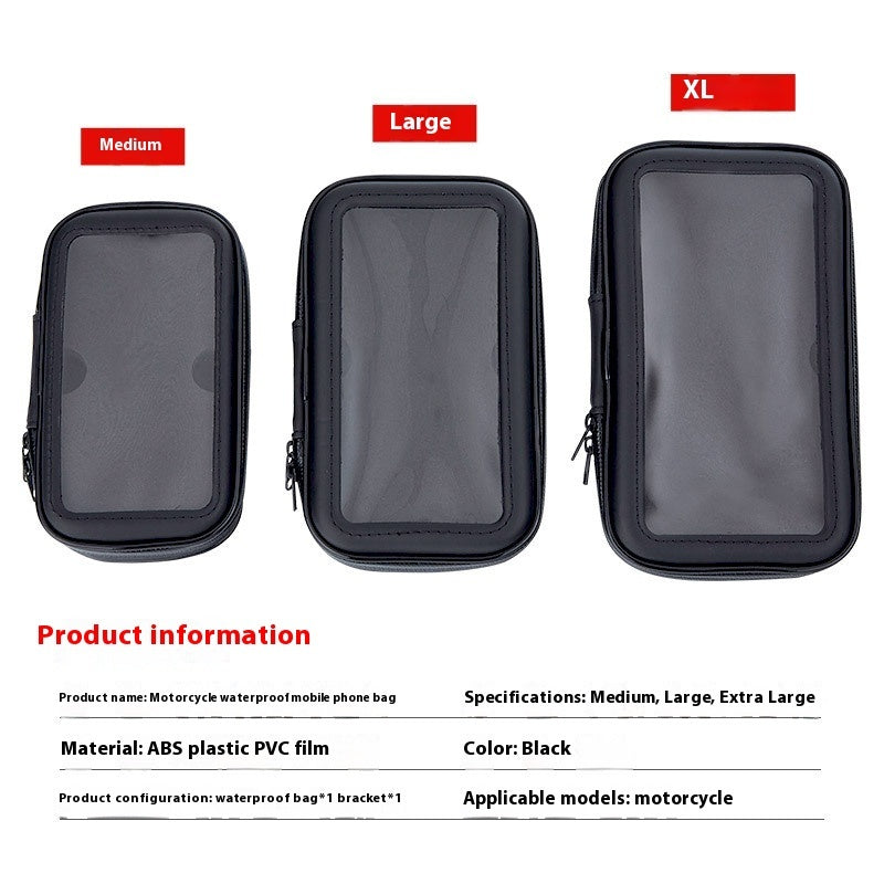 Universal Waterproof Mobile Phone Bag Holder and Mount - Motorcycle & Bike