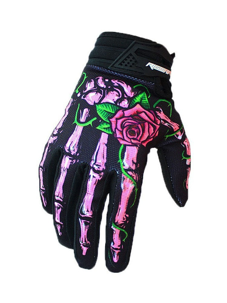 Motorcycle Sun Protection Gloves - Skull Design