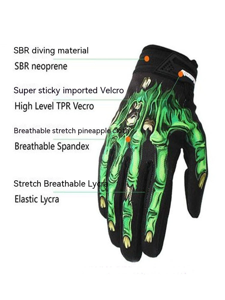 Motorcycle Sun Protection Gloves - Skull Design