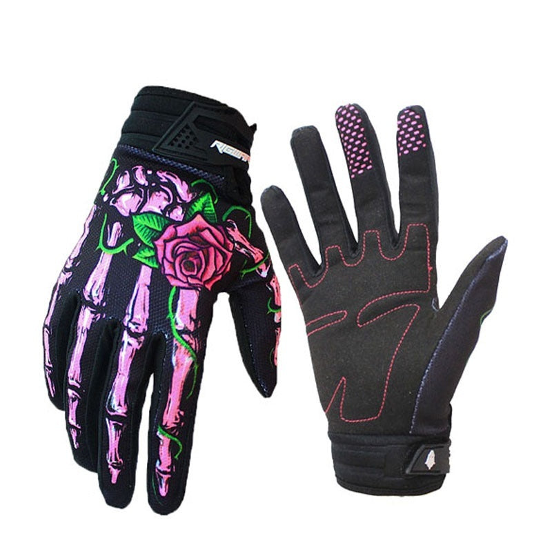 Motorcycle Sun Protection Gloves - Skull Design
